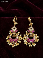 Chandbali hook drop earrings