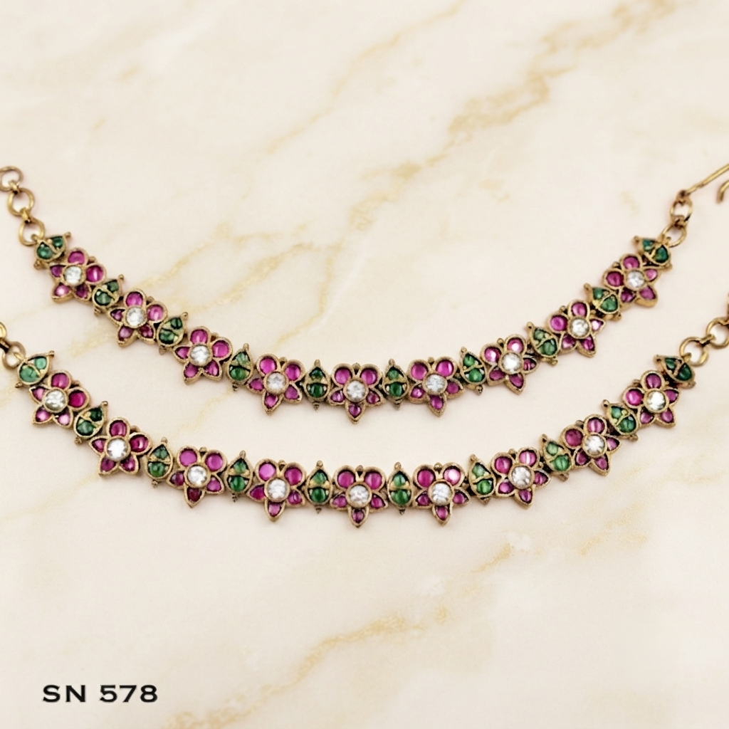 Floral Kundan Kaan Chain