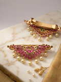 Ruby Peacock Wing Bridal Hair Clip