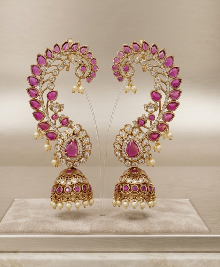 Ear Cuff Jhumka Earrings