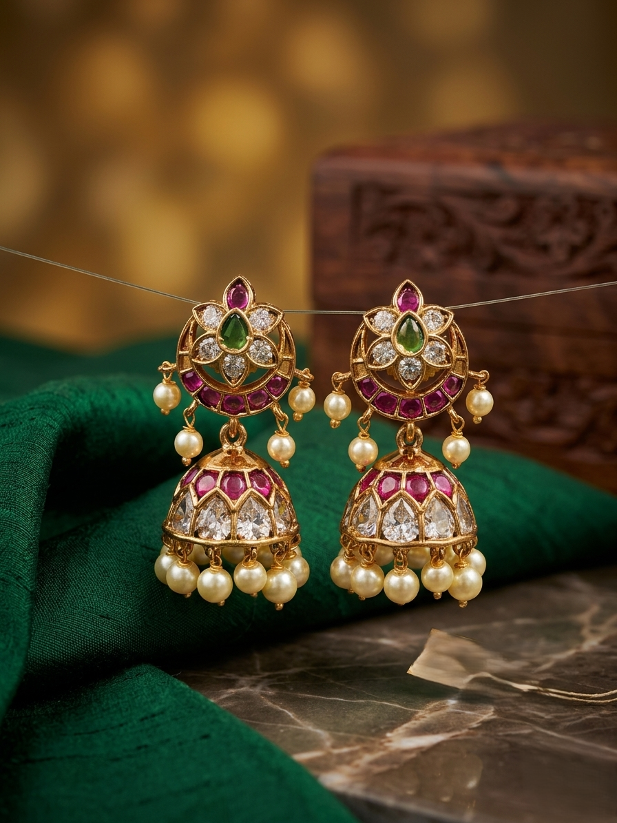 Lotus Chandbali Jhumka (SN 258)