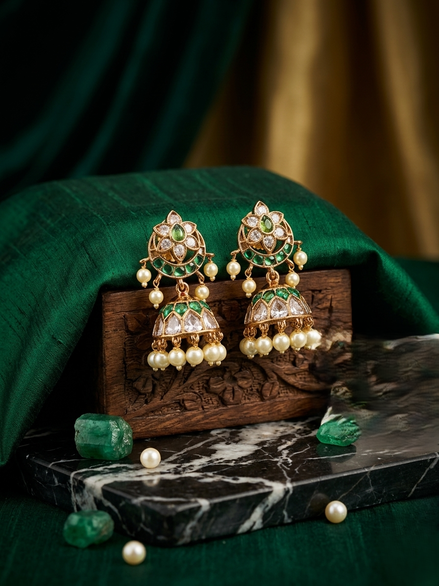 Lotus Chandbali Jhumka (SN 258)