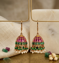 Ruby Emerald Kundan Hook Jhumka