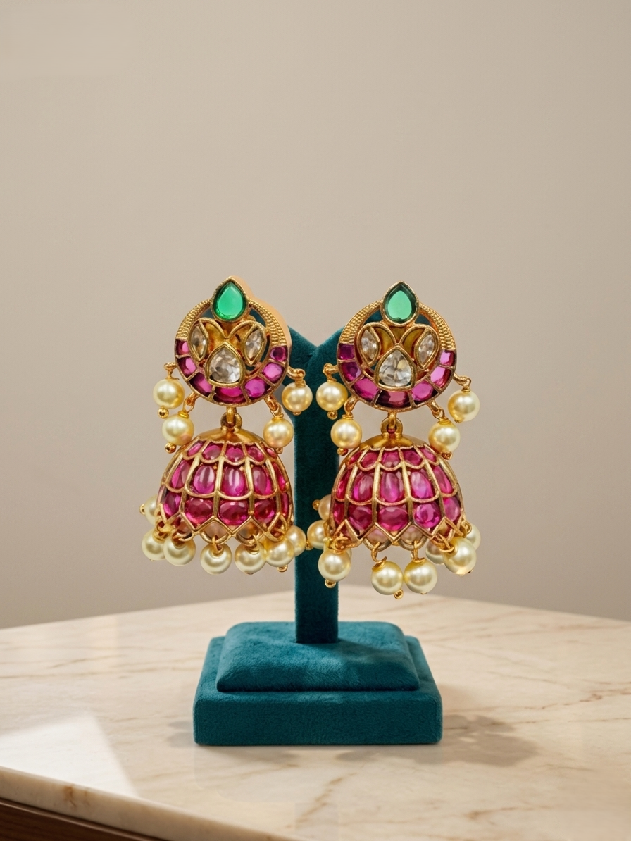 Kundan Jhumka Earrings