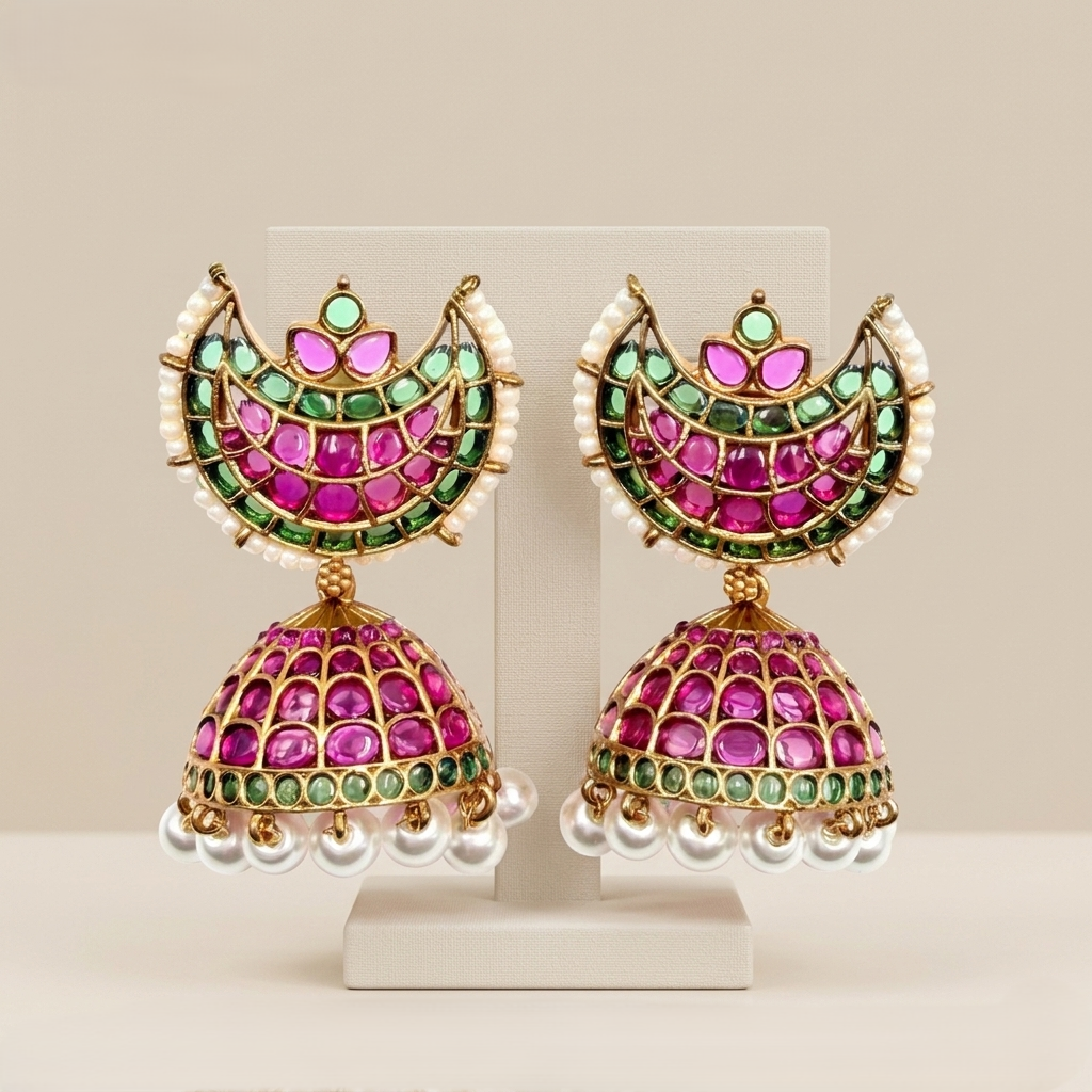 Chand Bali Kundan Jhumka