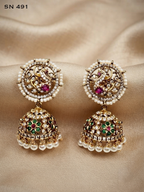 Peacock Dome Jhumka Earrings