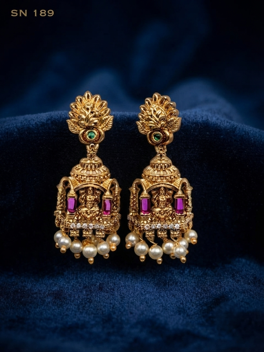 Lakshmi Temple Jhumka Earrings