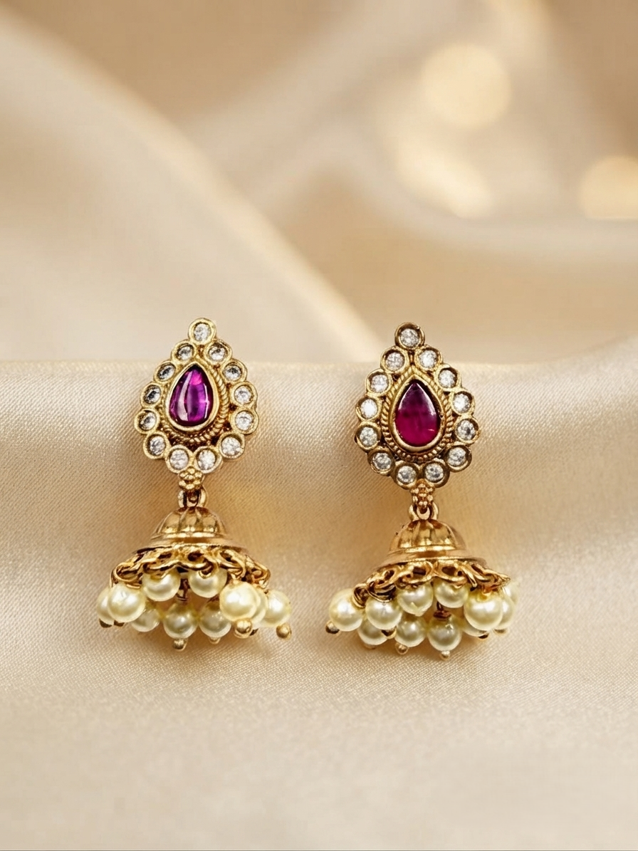 Teardrop Halo Jhumka
