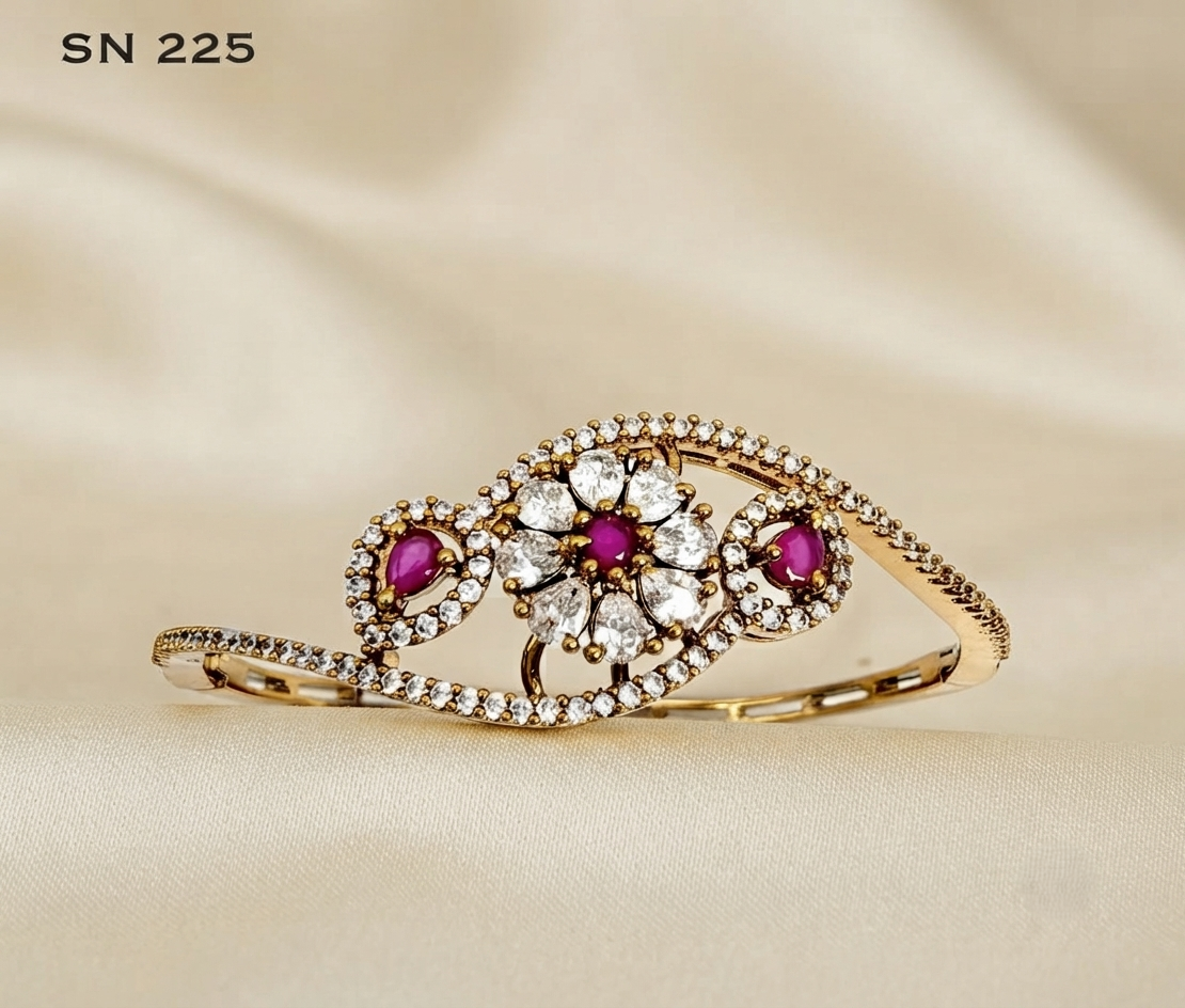 Floral Stone Kada Bracelet