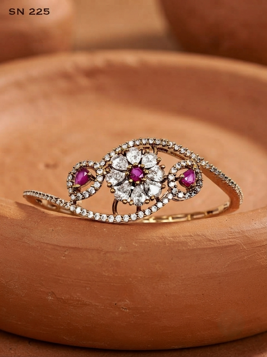 Floral Studded Openable Kada