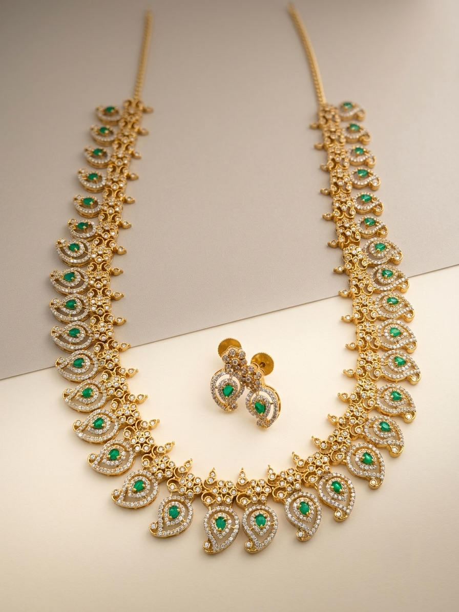 Mango Paisley  Long Necklace Set