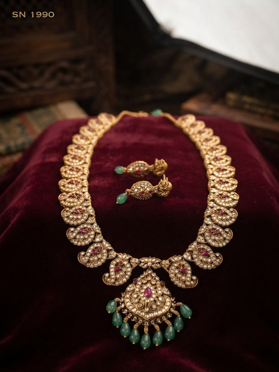 Nakshi Paisley Long Necklace Set
