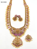 Traditional Temple Motif Long Necklace Set