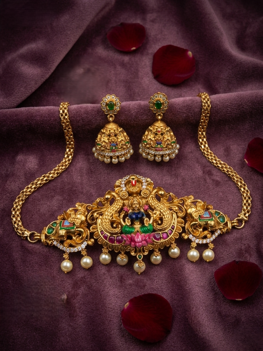 Lakshmi Temple Mini  Choker Set