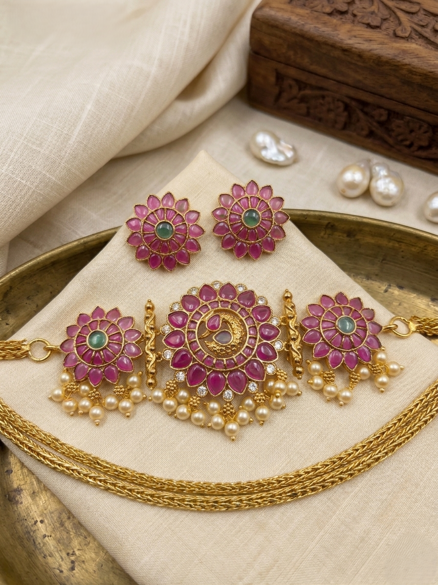 Kundan Floral Choker Set