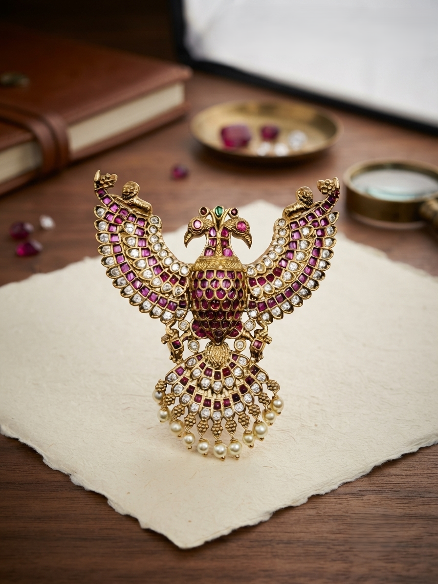 Gandaberunda Double-Headed Bird Pendant