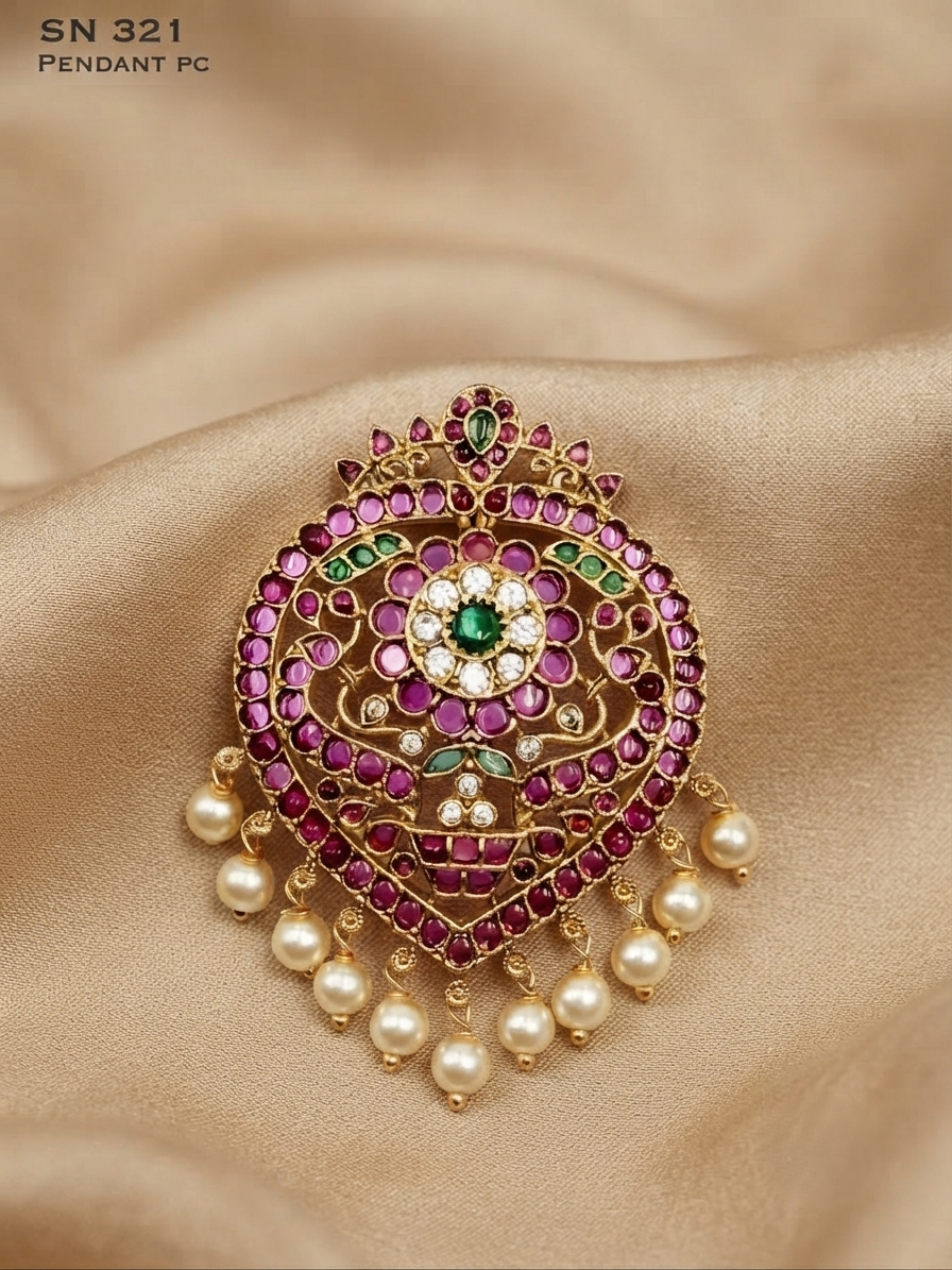 Floral Peacock Antique Pendant
