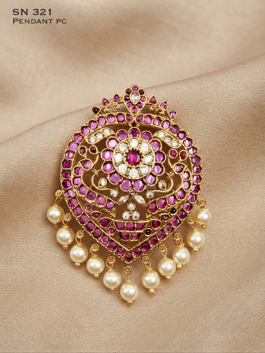 Floral Peacock Antique Pendant