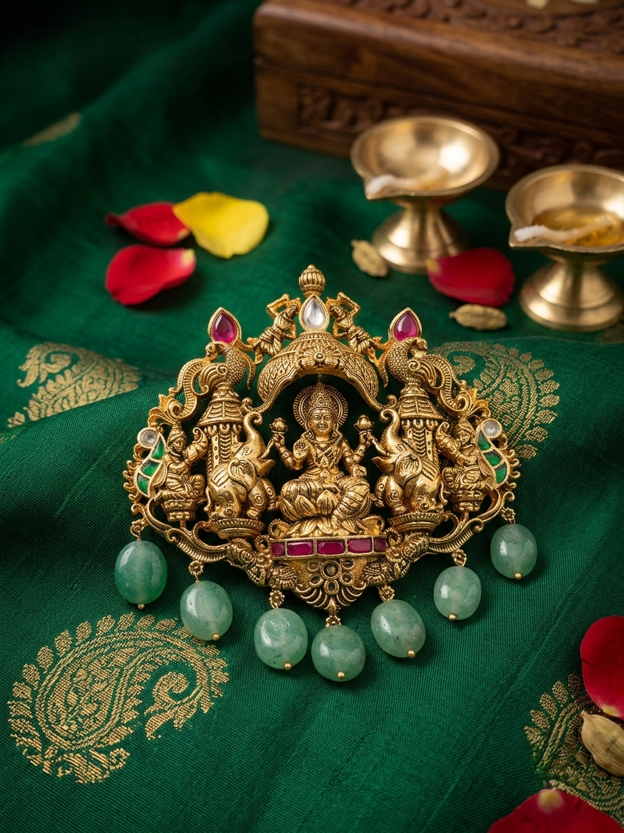 Gajalakshmi Temple Pendant