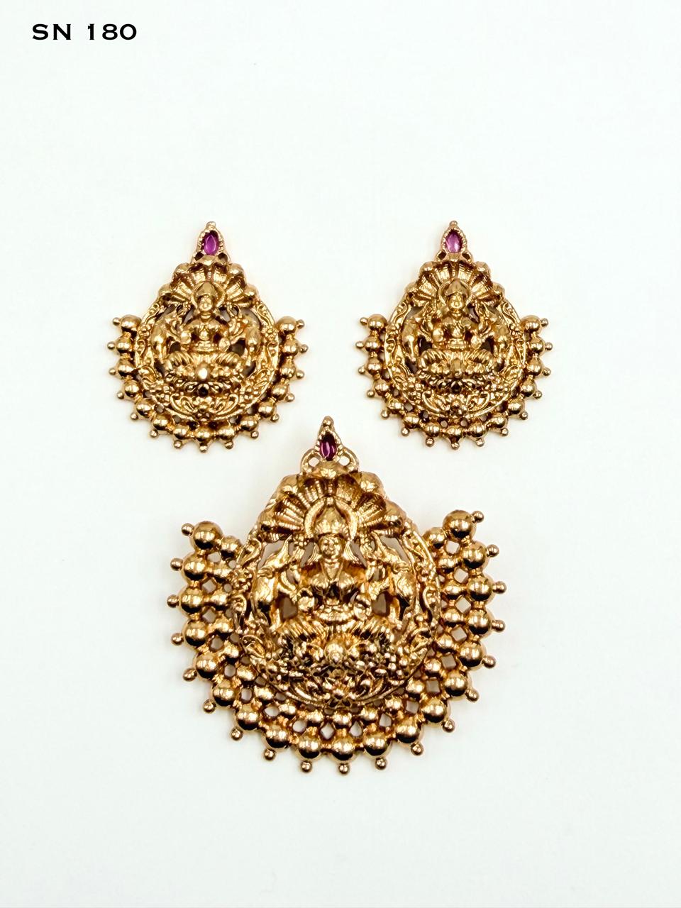 Antique  Lakshmi Temple Pendant Set
