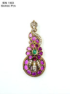 Ruby & Emerald  Saree Pin