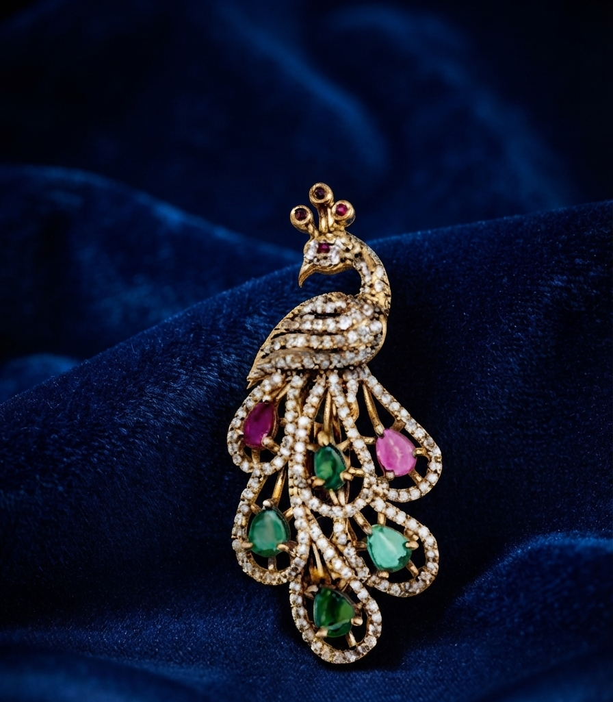 Peacock Design  Saree Pin