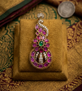 Ruby & Emerald  Saree Pin