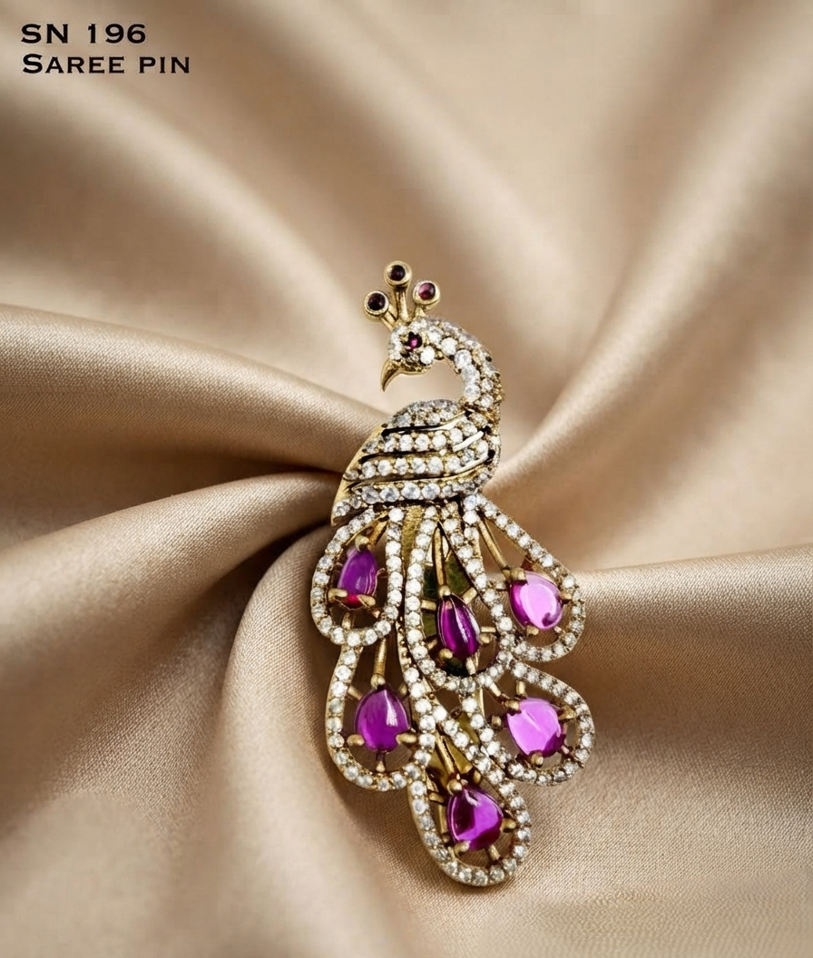 Peacock Design  Saree Pin