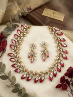 Botanical Leaf Vine Necklace Set with Earrings