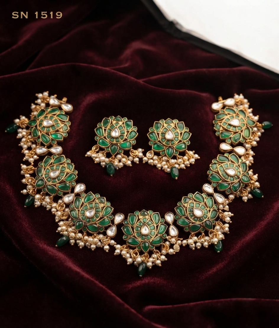 Lotus Floral  Necklace Set