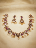 Peacock Floral Kundan Necklace set
