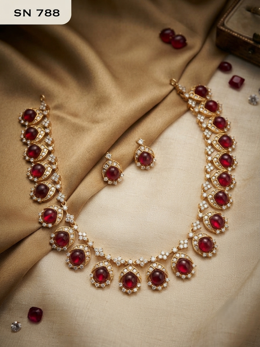 Emerald & Ruby  Necklace Set