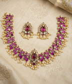 Floral Guttapusalu Short Necklace