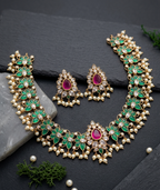 Floral Guttapusalu Short Necklace