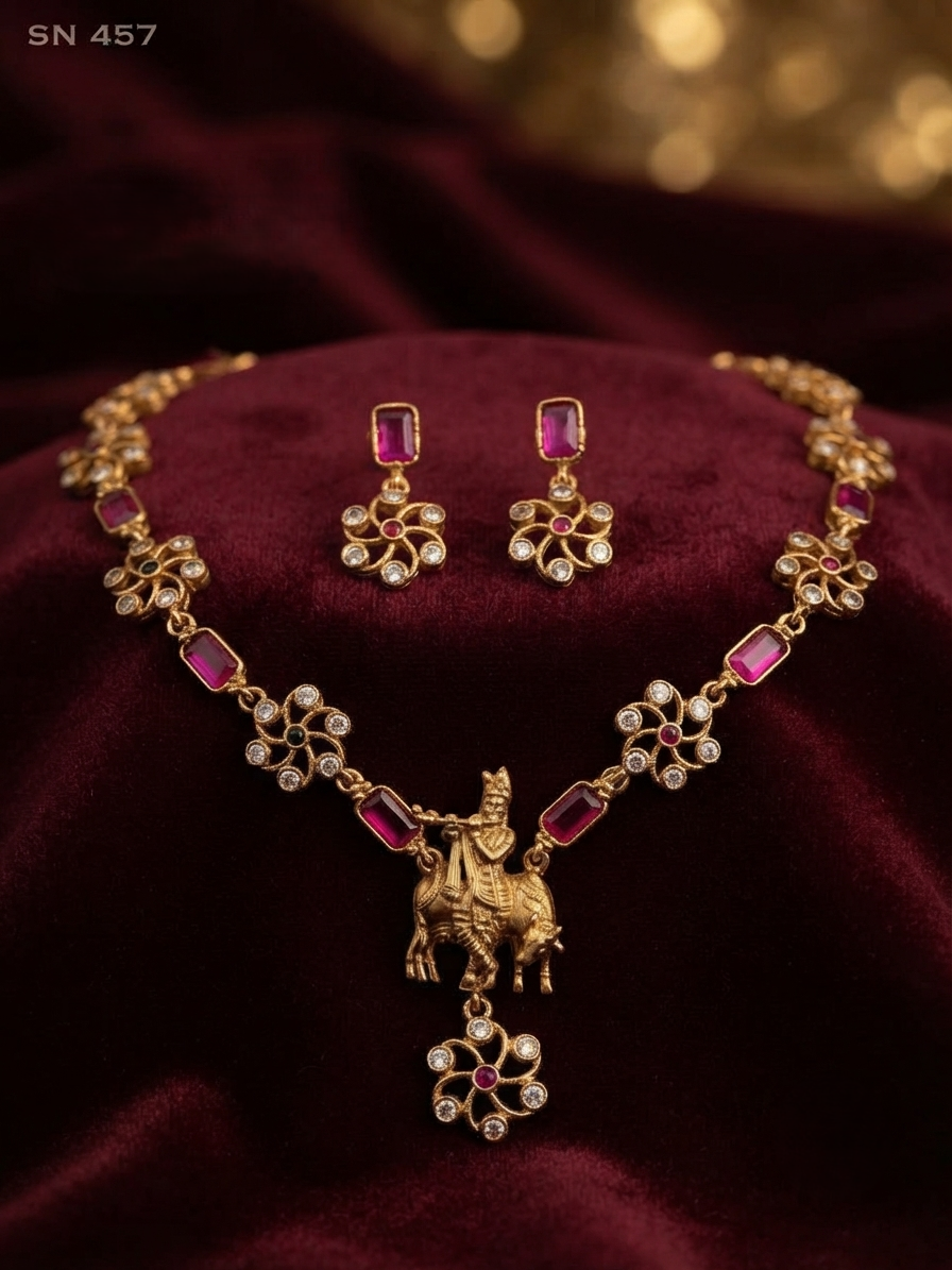 Krishna Antique Necklace Set