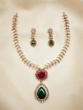 Leaf Vine Emerald Necklace Set