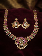 Peacock Motif Kundan Necklace Set