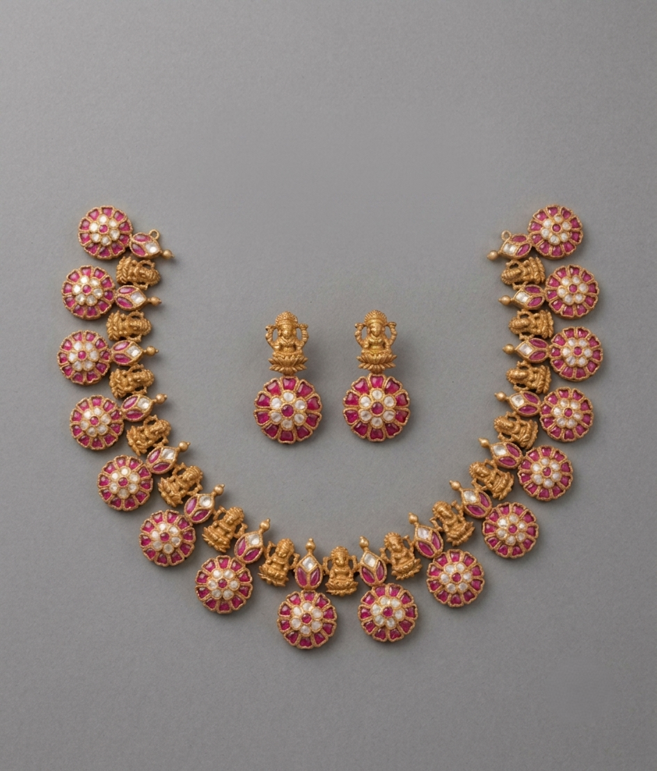 Lakshmi temple necklace set