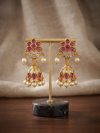 Floral Kundan Jhumka