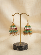 Multicolor Kundan Jhumka Earrings