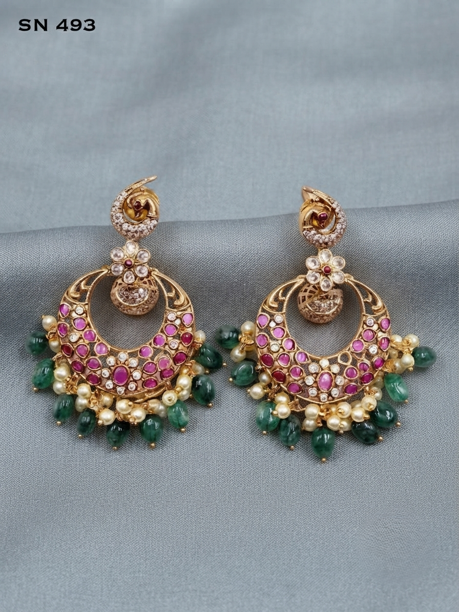 Chandbali Peacock Earrings