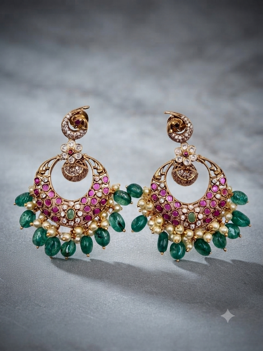 Chandbali Peacock Earrings