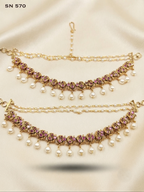 Kundan Kaan Chain with Pearl Drops