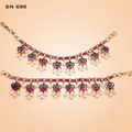 Heart Motif Kaan Chain with Pearl Drops