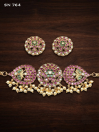 Floral Round Choker with Pearl