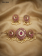 Peacock Motif Round Choker