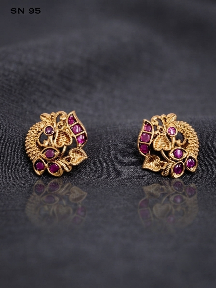 Antique Peacock Studs