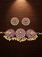 Floral Round Choker with Pearl