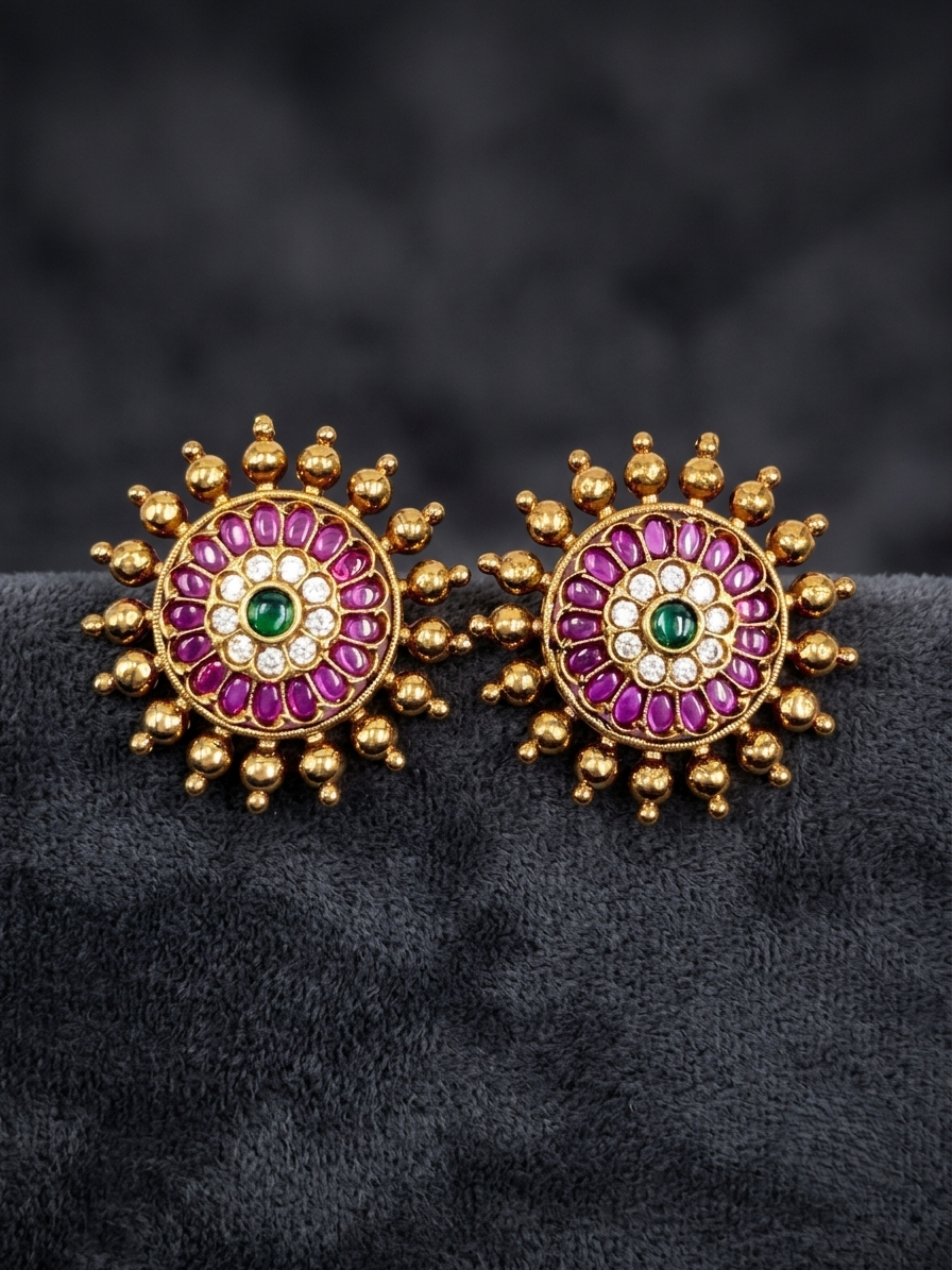 Surya Kundan Stud Earrings