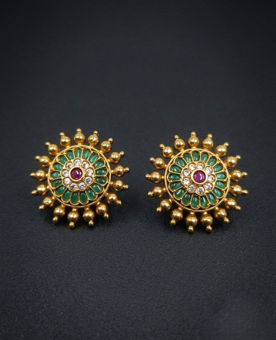 Surya Kundan Stud Earrings